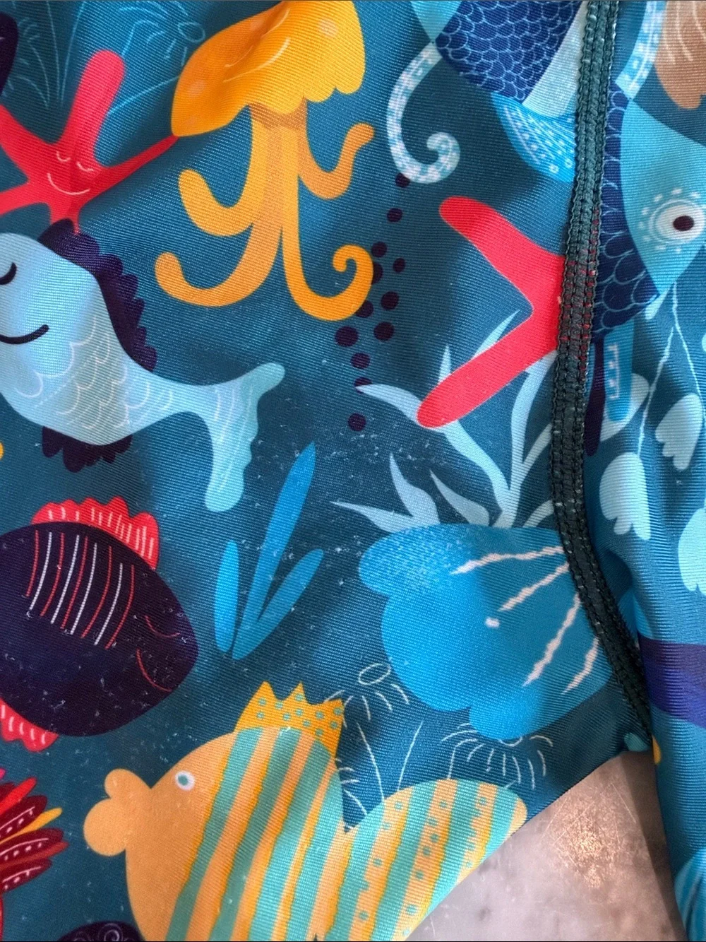 Boys Blue Ocean Print Swim Jammers